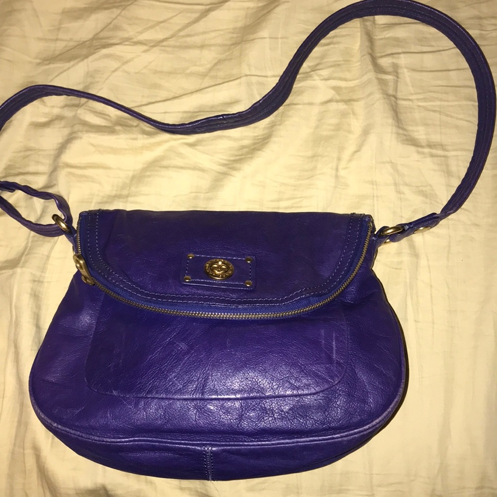 Marc Jacobs Purple Leather Crossbody with Gold Turn-Lock